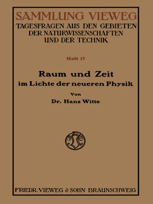 cover image of Raum und Zeit im Lichte der neueren Physik